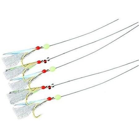 Mustad Ultrapoint Sabiki Rig, Rainbow Glow Skin With Flash, Size 2 USR20-RGF-2-1